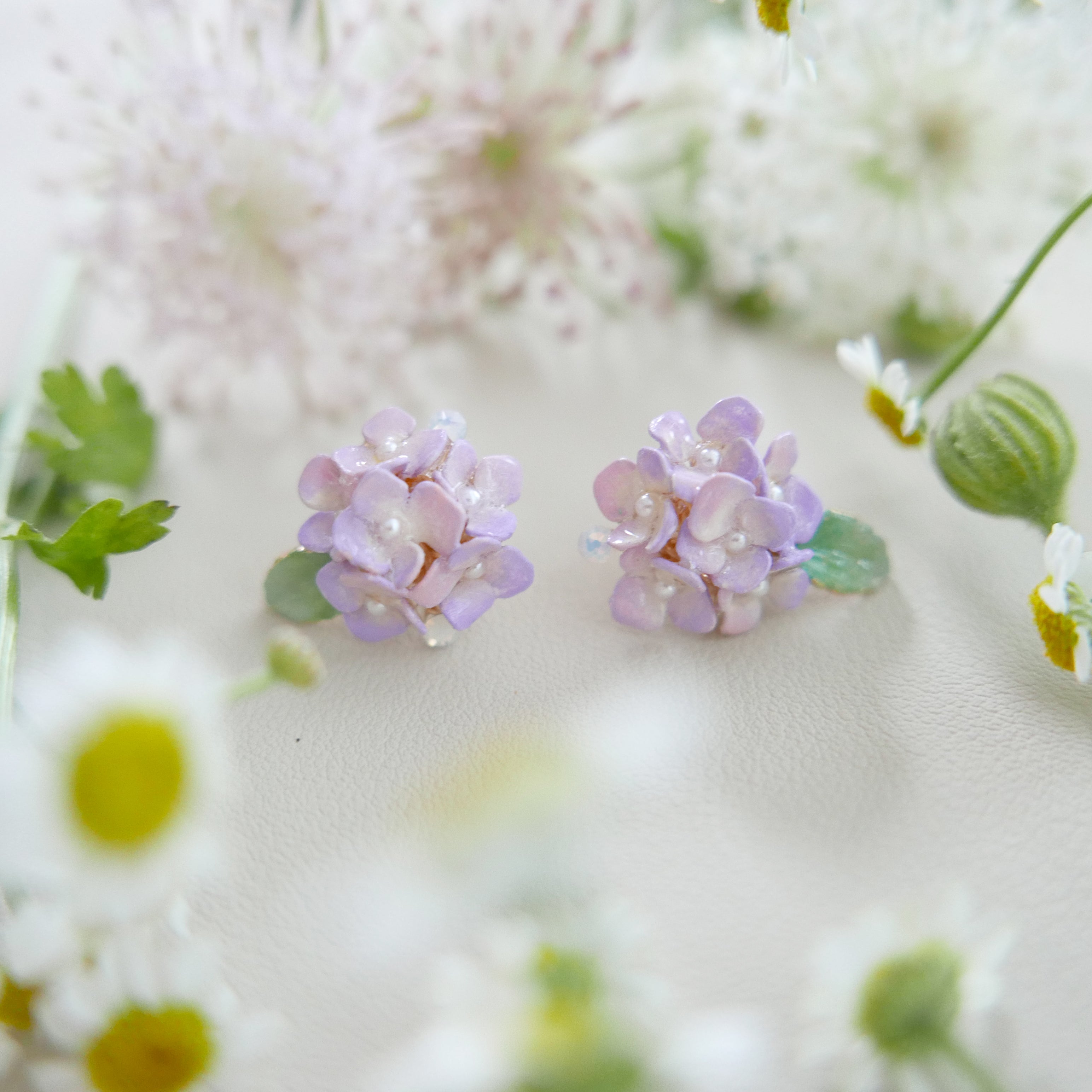 繡球花耳環